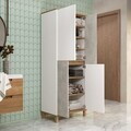 Dulap multifunctional, Hanah Home, Nord, 69.7x175x40 cm, PAL, Alb / Stejar / Gri