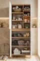 Dulap multifunctional, Hanah Home, Nord, 69.7x175x40 cm, PAL, Alb / Stejar / Gri