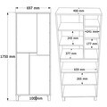 Dulap multifunctional, Hanah Home, Nord, 69.7x175x40 cm, PAL, Alb / Stejar / Gri