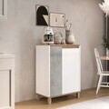 Dulap multifunctional, Hanah Home, Nord, 69.7x97x40 cm, PAL, Alb / Stejar / Gri
