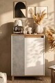 Dulap multifunctional, Hanah Home, Nord, 69.7x97x40 cm, PAL, Alb / Stejar / Gri