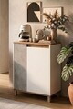 Dulap multifunctional, Hanah Home, Nord, 69.7x97x40 cm, PAL, Alb / Stejar / Gri