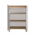 Dulap multifunctional, Hanah Home, Nord, 69.7x97x40 cm, PAL, Alb / Stejar / Gri