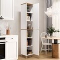 Dulap multifunctional, Hanah Home, Nord, 36x195.4x32 cm, PAL, Alb / Stejar