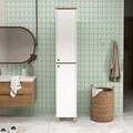 Dulap multifunctional, Hanah Home, Nord, 36x195.4x32 cm, PAL, Alb / Stejar