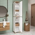 Dulap multifunctional, Hanah Home, Nord, 36x195.4x32 cm, PAL, Alb / Stejar