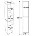 Dulap multifunctional, Hanah Home, Nord, 36x195.4x32 cm, PAL, Alb / Stejar