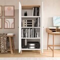 Dulap multifunctional, Hanah Home, Nord, 61x133.6x33 cm, PAL, Alb / Stejar