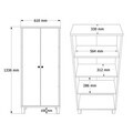 Dulap multifunctional, Hanah Home, Nord, 61x133.6x33 cm, PAL, Alb / Stejar