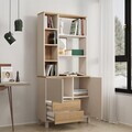 Corp biblioteca, Hanah Home, Mood, 85.2x187.8x35 cm, PAL, Nisip / Stejar