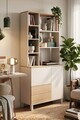 Corp biblioteca, Hanah Home, Mood, 85.2x187.8x35 cm, PAL, Nisip / Stejar