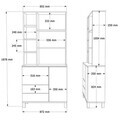 Corp biblioteca, Hanah Home, Mood, 85.2x187.8x35 cm, PAL, Nisip / Stejar