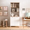 Corp biblioteca, Hanah Home, Nord, 69.5x180x32 cm, PAL, Alb / Stejar