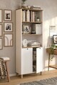 Corp biblioteca, Hanah Home, Nord, 69.5x180x32 cm, PAL, Alb / Stejar