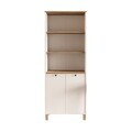 Corp biblioteca, Hanah Home, Nord, 69.5x180x32 cm, PAL, Alb / Stejar