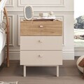 Noptiera, Hanah Home, Luke, 47.9x63.5x36.8 cm, PAL, Nisip / Stejar