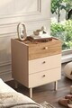 Noptiera, Hanah Home, Luke, 47.9x63.5x36.8 cm, PAL, Nisip / Stejar