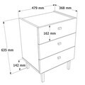 Noptiera, Hanah Home, Luke, 47.9x63.5x36.8 cm, PAL, Nisip / Stejar