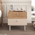 Noptiera, Hanah Home, Luke, 47.9x47x36.8 cm, PAL, Nisip / Stejar