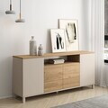 Consola, Hanah Home, Mood, 180x82.4x44.5 cm, PAL, Nisip / Stejar