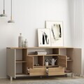 Consola, Hanah Home, Mood, 180x82.4x44.5 cm, PAL, Nisip / Stejar