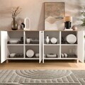 Consola, Hanah Home, Nord, 180x80x42.1 cm, PAL, Alb / Stejar