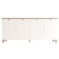 Consola, Hanah Home, Nord, 180x80x42.1 cm, PAL, Alb / Stejar