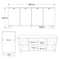 Consola, Hanah Home, Nord, 180x80x42.1 cm, PAL, Alb / Stejar