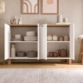 Consola, Hanah Home, Nord, 120x73.6x29.5 cm, PAL, Alb / Stejar