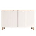 Consola, Hanah Home, Nord, 120x73.6x29.5 cm, PAL, Alb / Stejar