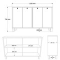 Consola, Hanah Home, Nord, 120x73.6x29.5 cm, PAL, Alb / Stejar