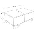 Masuta de cafea, Hanah Home, Mood, 90x40x60 cm, PAL, Nisip / Stejar