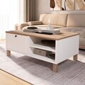Masuta de cafea, Hanah Home, Nord, 90x38.6x60 cm, PAL, Alb / Stejar