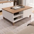 Masuta de cafea, Hanah Home, Nord, 90x38.6x60 cm, PAL, Alb / Stejar