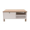 Masuta de cafea, Hanah Home, Nord, 90x38.6x60 cm, PAL, Alb / Stejar