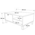 Masuta de cafea, Hanah Home, Nord, 90x38.6x60 cm, PAL, Alb / Stejar