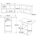 Set masă și raft de perete (2 Pieces), Hanah Home, Nord, PAL, Alb / Stejar