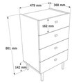 Dulap, Hanah Home, Luke, 47.9x80.1x36.8 cm, PAL, Nisip / Stejar