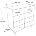 Dulap, Hanah Home, Luke, 89.4x93.1x41.8 cm, PAL, Nisip / Stejar