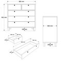 Dulap, Hanah Home, Nord, 90x85.2x40 cm, PAL, Alb / Stejar