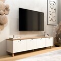 Comoda TV, Hanah Home, Nord, 180x45.6x34.1 cm, PAL, Alb / Stejar
