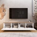 Comoda TV, Hanah Home, Nord, 180x45.6x34.1 cm, PAL, Alb / Stejar