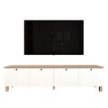 Comoda TV, Hanah Home, Nord, 180x45.6x34.1 cm, PAL, Alb / Stejar