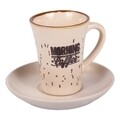 Set 6 cesti cu farfurie pentru cafea Morning Coffee, Creaciones Meng, 80 ml, ceramica