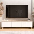 Comoda TV, Hanah Home, Nord, 180x45.6x32 cm, PAL, Alb / Stejar