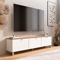 Comoda TV, Hanah Home, Nord, 180x45.6x32 cm, PAL, Alb / Stejar