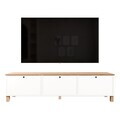 Comoda TV, Hanah Home, Nord, 180x45.6x32 cm, PAL, Alb / Stejar