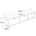 Comoda TV, Hanah Home, Nord, 180x45.6x32 cm, PAL, Alb / Stejar