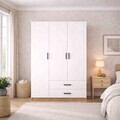 Dulap pentru haine, Hanah Home, Yaman 1600-209, 120x181x45 cm, PAL, Nuc/Alb