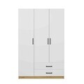 Dulap pentru haine, Hanah Home, Yaman 1600-209, 120x181x45 cm, PAL, Nuc/Alb